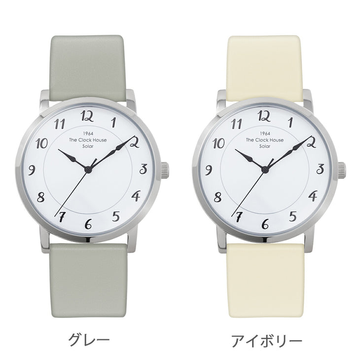ザ・クロックハウス カスタマイズウォッチ フレンチカジュアル トロワ MCA1006-WH1 メンズ ソーラー 革ベルト ホワイト