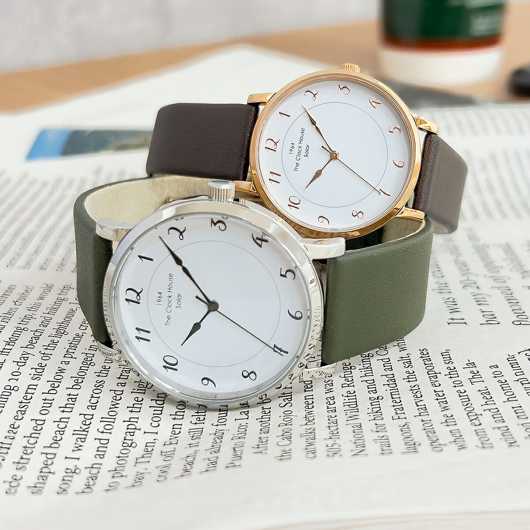 ザ・クロックハウス カスタマイズウォッチ フレンチカジュアル トロワ MCA1006-WH1 メンズ ソーラー 革ベルト ホワイト