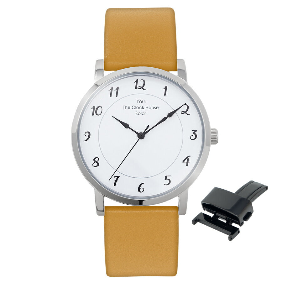 《選べる》ザ・クロックハウス カスタマイズウォッチ フレンチカジュアル トロワ MCA1006-WH1 メンズ ソーラー 革ベルト ホワイト