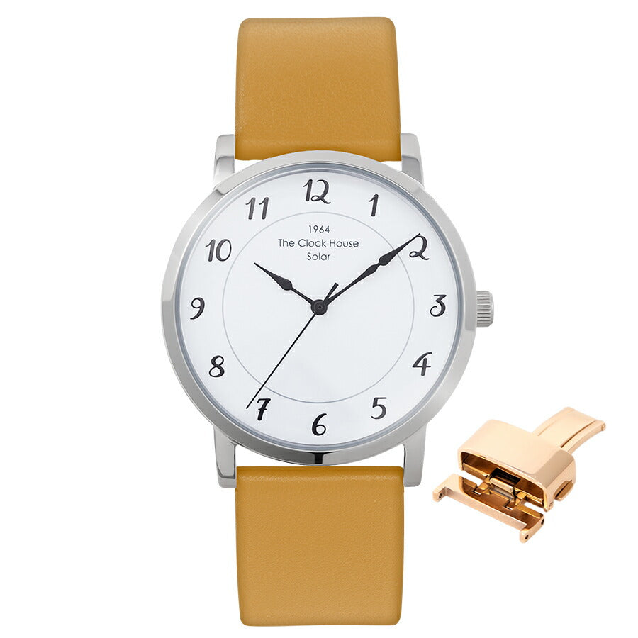 《選べる》ザ・クロックハウス カスタマイズウォッチ フレンチカジュアル トロワ MCA1006-WH1 メンズ ソーラー 革ベルト ホワイト
