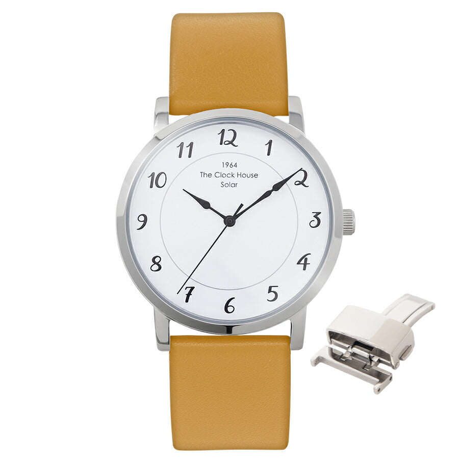 《選べる》ザ・クロックハウス カスタマイズウォッチ フレンチカジュアル トロワ MCA1006-WH1 メンズ ソーラー 革ベルト ホワイト