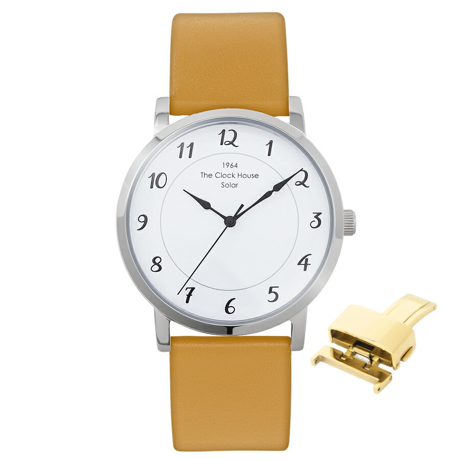 《選べる》ザ・クロックハウス カスタマイズウォッチ フレンチカジュアル トロワ MCA1006-WH1 メンズ ソーラー 革ベルト ホワイト