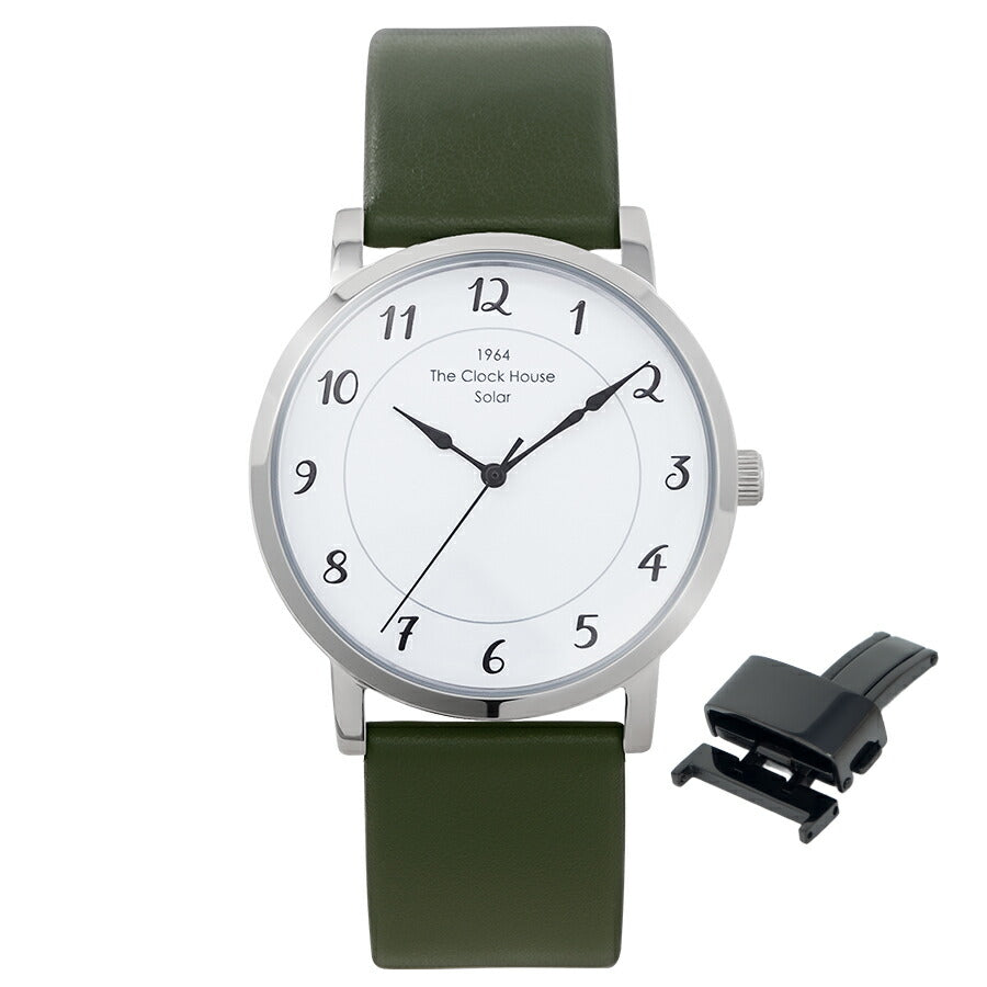 《選べる》ザ・クロックハウス カスタマイズウォッチ フレンチカジュアル トロワ MCA1006-WH1 メンズ ソーラー 革ベルト ホワイト