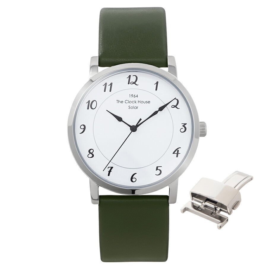 《選べる》ザ・クロックハウス カスタマイズウォッチ フレンチカジュアル トロワ MCA1006-WH1 メンズ ソーラー 革ベルト ホワイト