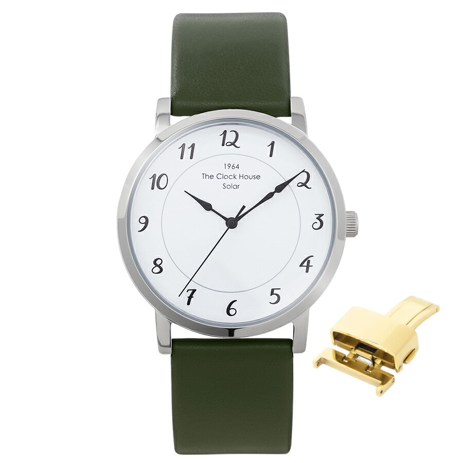 《選べる》ザ・クロックハウス カスタマイズウォッチ フレンチカジュアル トロワ MCA1006-WH1 メンズ ソーラー 革ベルト ホワイト