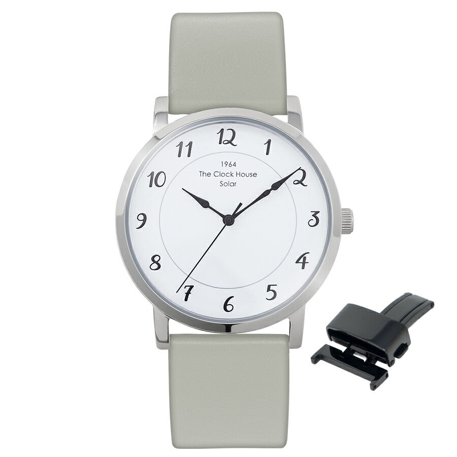 《選べる》ザ・クロックハウス カスタマイズウォッチ フレンチカジュアル トロワ MCA1006-WH1 メンズ ソーラー 革ベルト ホワイト