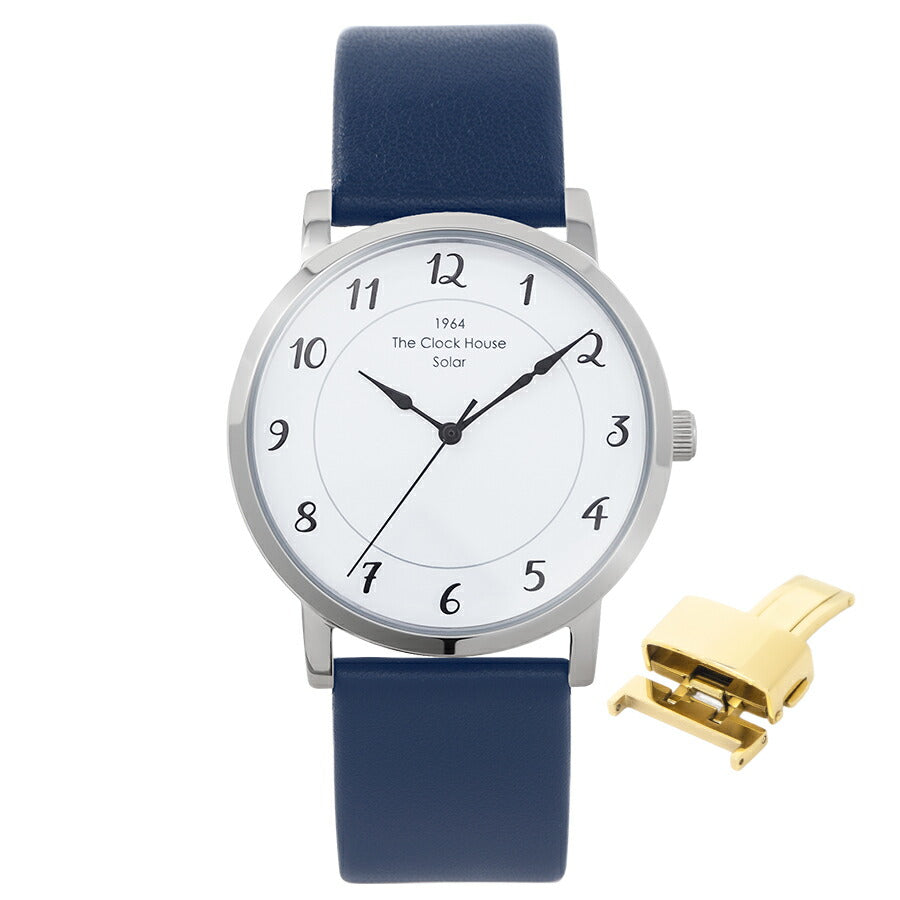 《選べる》ザ・クロックハウス カスタマイズウォッチ フレンチカジュアル トロワ MCA1006-WH1 メンズ ソーラー 革ベルト ホワイト