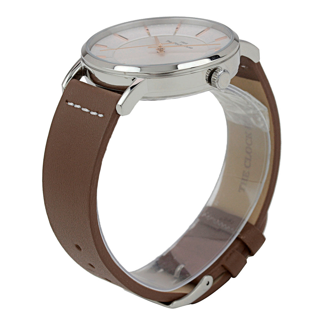 ザ・クロックハウス MCA5002-WH1B メンズカジュアル メンズ 腕時計 クオーツ 茶レザー ホワイト リーズナブル THE CLOCK HOUSE
