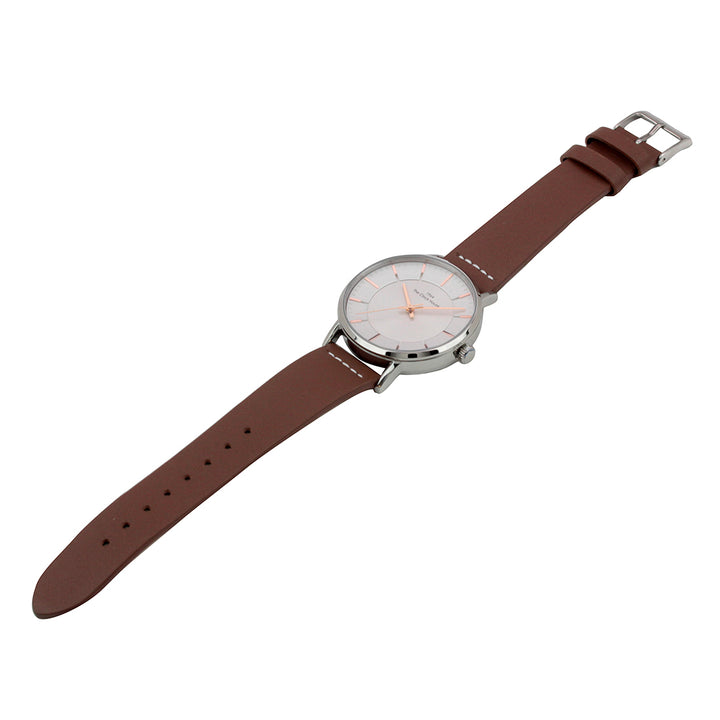 ザ・クロックハウス MCA5002-WH1B メンズカジュアル メンズ 腕時計 クオーツ 茶レザー ホワイト リーズナブル THE CLOCK HOUSE