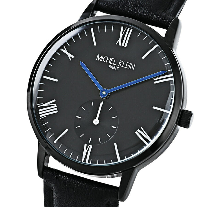 ミッシェルクラン スモールセコンド MK16033-BK メンズ レディース クオーツ 電池式 ブラックダイヤル 革ベルト