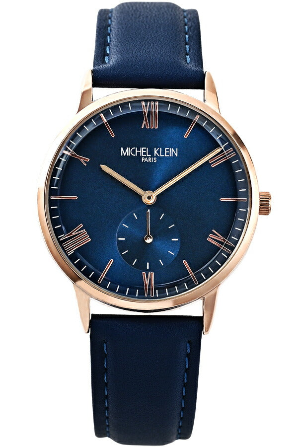 ミッシェルクラン スモールセコンド MK16033-BL メンズ レディース クオーツ 電池式 ブルーダイヤル 革ベルト
