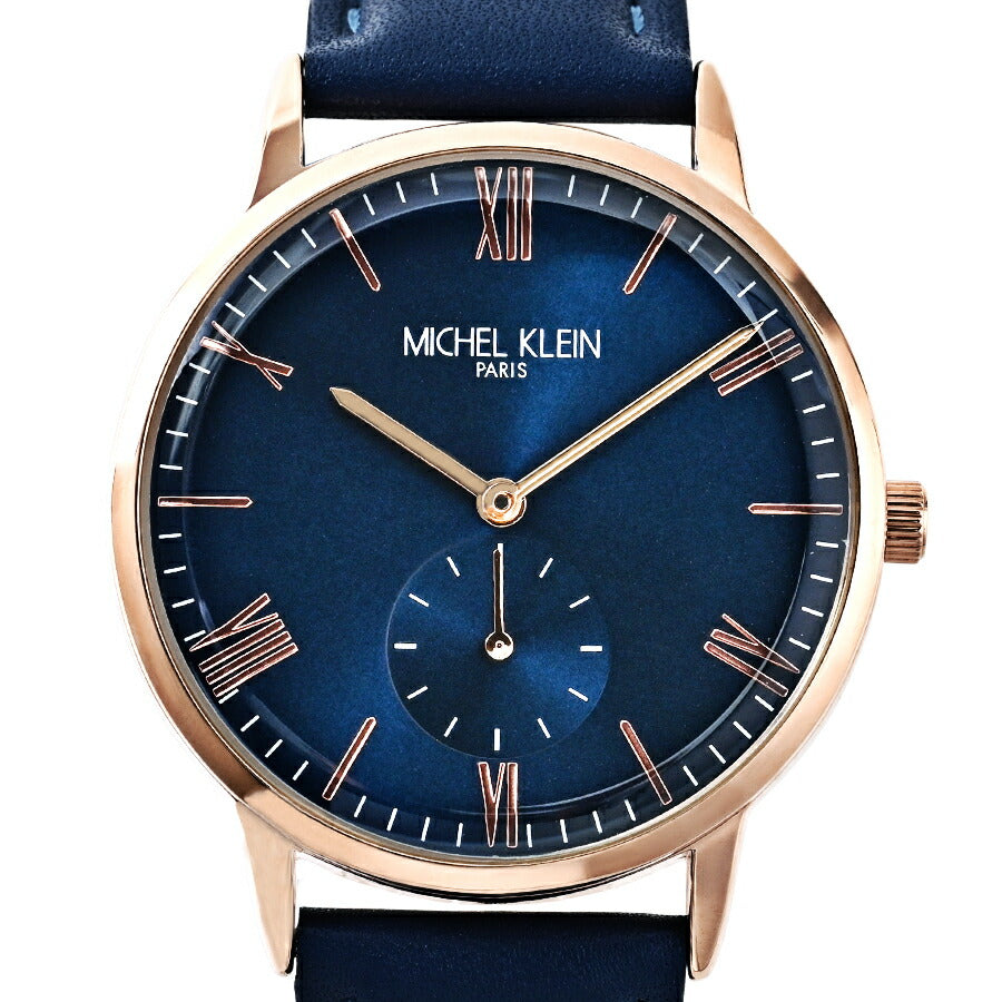ミッシェルクラン スモールセコンド MK16033-BL メンズ レディース クオーツ 電池式 ブルーダイヤル 革ベルト