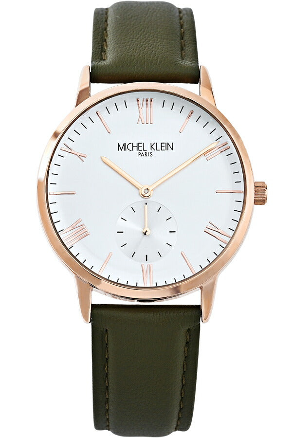 ミッシェルクラン スモールセコンド MK16033-SI メンズ レディース クオーツ 電池式 シルバーホワイトダイヤル 革ベルト