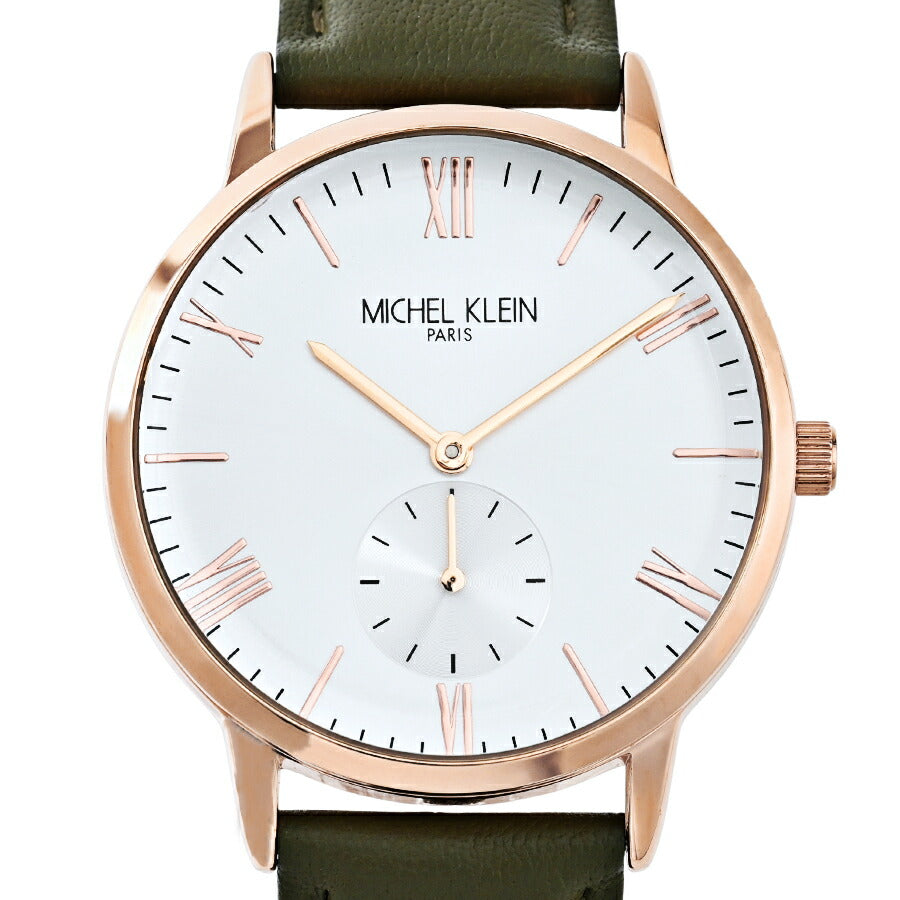ミッシェルクラン スモールセコンド MK16033-SI メンズ レディース クオーツ 電池式 シルバーホワイトダイヤル 革ベルト