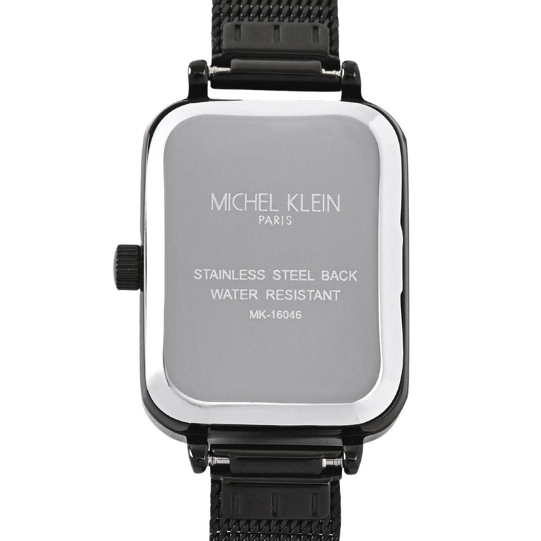 ミッシェルクラン 3針モデル MK16046-BK レディース クオーツ 電池式 角型 ブラックダイヤル メッシュバンド