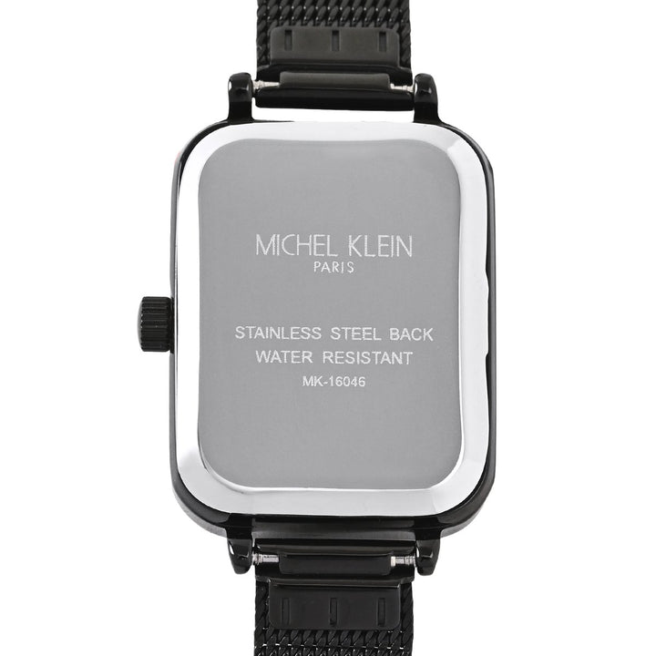 ミッシェルクラン 3針モデル MK16046-BK レディース クオーツ 電池式 角型 ブラックダイヤル メッシュバンド