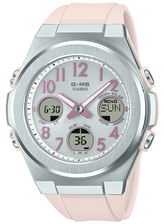 BABY-G G-MS ジーミズ MSG-W610-4AJF レディース 電波 ソーラー アナデジ アラビック数字 樹脂バンド シルバー ピンク 国内正規品 カシオ