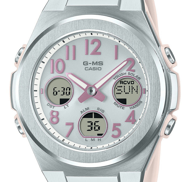 BABY-G G-MS ジーミズ MSG-W610-4AJF レディース 電波 ソーラー アナデジ アラビック数字 樹脂バンド シルバー ピンク 国内正規品 カシオ