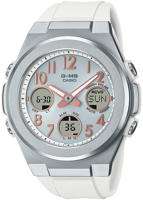 BABY-G G-MS MSG-W610-7AJF レディース 腕時計 電波 ソーラー アナデジ アラビック数字 樹脂バンド シルバー ホワイト 国内正規品 カシオ