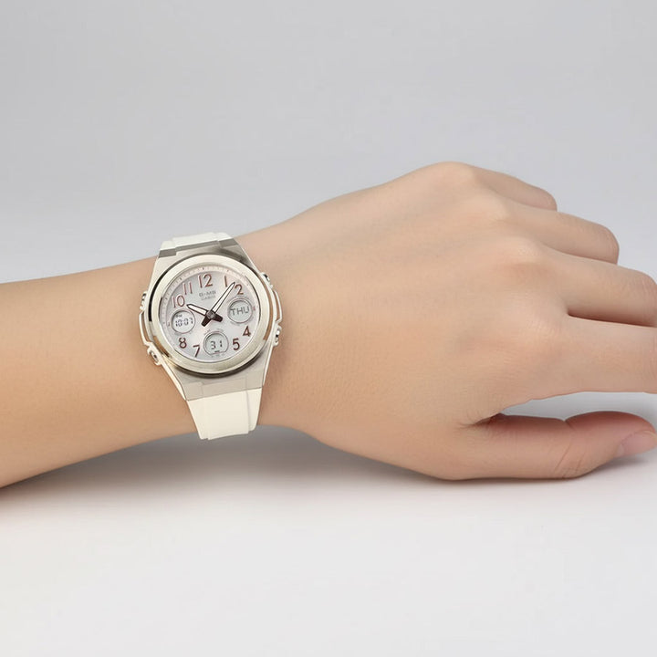 BABY-G G-MS ジーミズ MSG-W610G-7AJF レディース 電波 ソーラー アナデジ アラビック数字 樹脂バンド ゴールド クリーム 国内正規品 カシオ