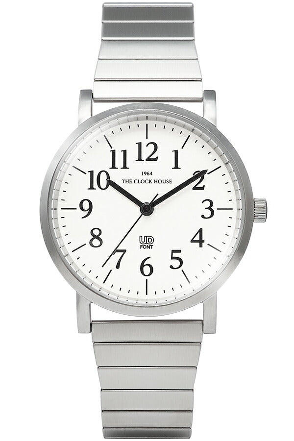 ザ・クロックハウス UD ユーディー 34mm MUD5001-WH1A メンズ レディース クオーツ 電池式 ホワイトダイヤル エクスパンションバンド