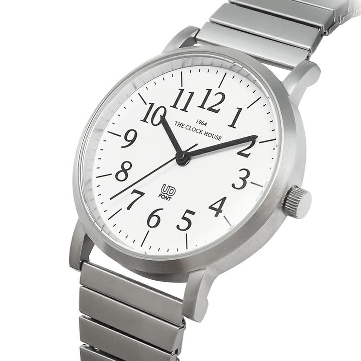 ザ・クロックハウス UD ユーディー 34mm MUD5001-WH1A メンズ レディース クオーツ 電池式 ホワイトダイヤル エクスパンションバンド