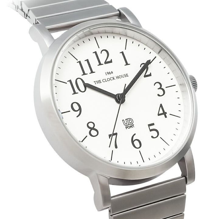 ザ・クロックハウス UD ユーディー 34mm MUD5001-WH1A メンズ レディース クオーツ 電池式 ホワイトダイヤル エクスパンションバンド