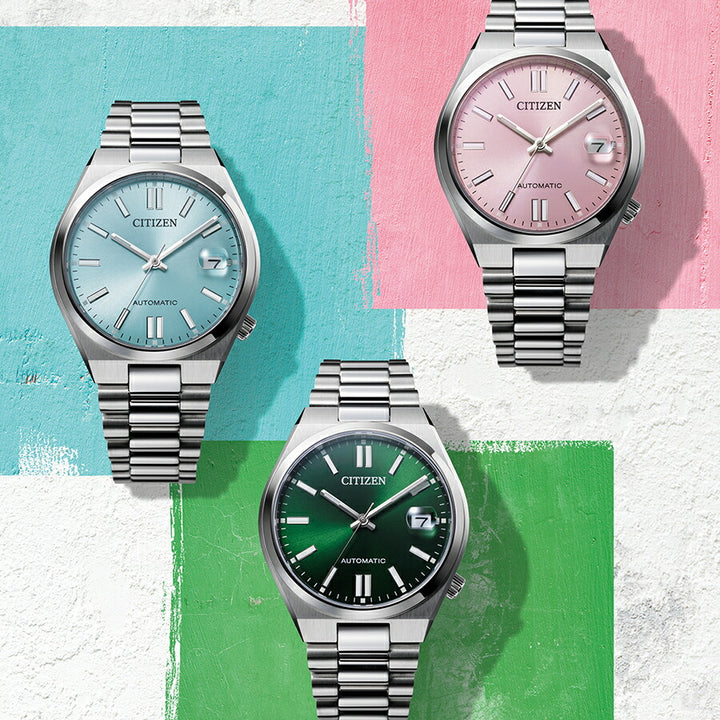 シチズンコレクション TSUYOSA Collection ツヨサ 37mm パステルピンク NJ0200-50Z メンズ メカニカル 機械式 自動巻き 3針 日付