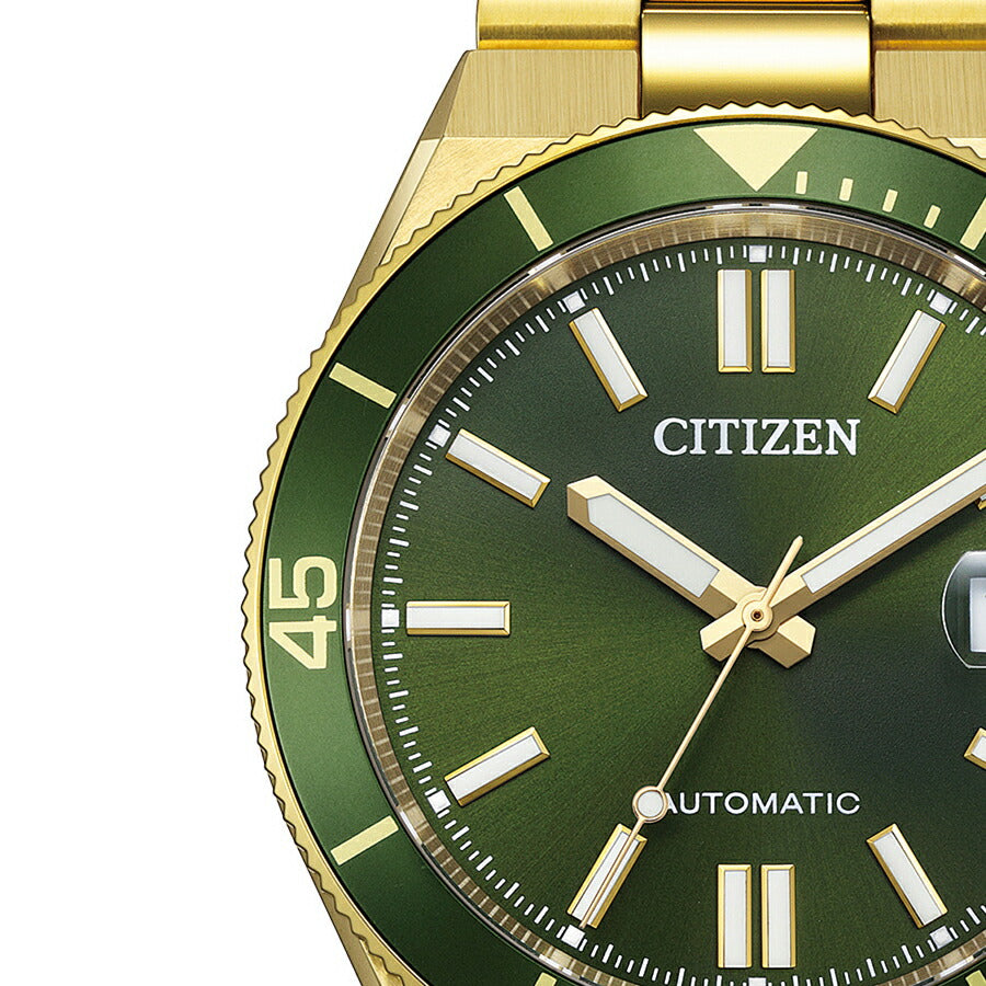 シチズンコレクション TSUYOSA ツヨサ スポーティスタイル Shore 海岸 NJ0232-53X メンズ メカニカル 機械式 自動巻き 3針 日付 グリーン ゴールド