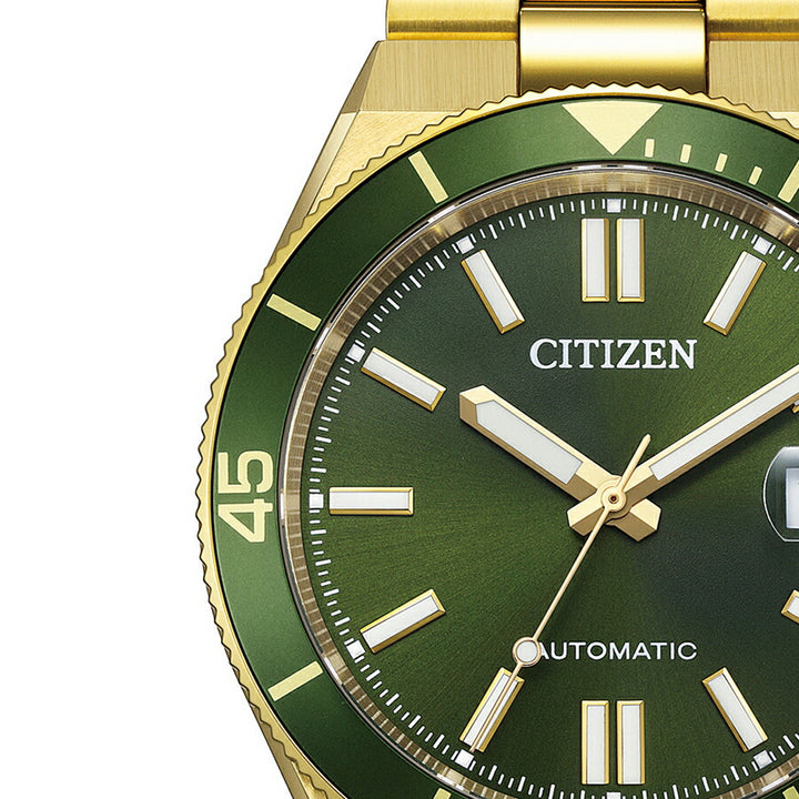 シチズンコレクション TSUYOSA ツヨサ スポーティスタイル Shore 海岸 NJ0232-53X メンズ メカニカル 機械式 自動巻き 3針 日付 グリーン ゴールド