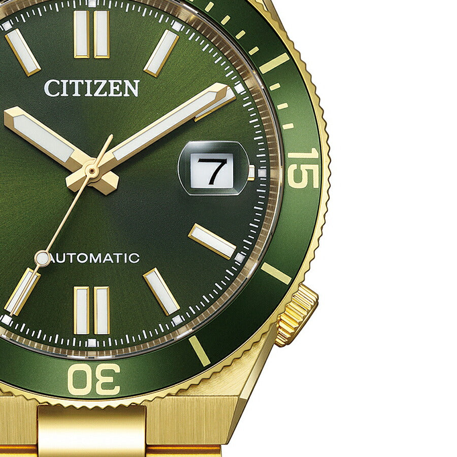 シチズンコレクション TSUYOSA ツヨサ スポーティスタイル Shore 海岸 NJ0232-53X メンズ メカニカル 機械式 自動巻き 3針 日付 グリーン ゴールド