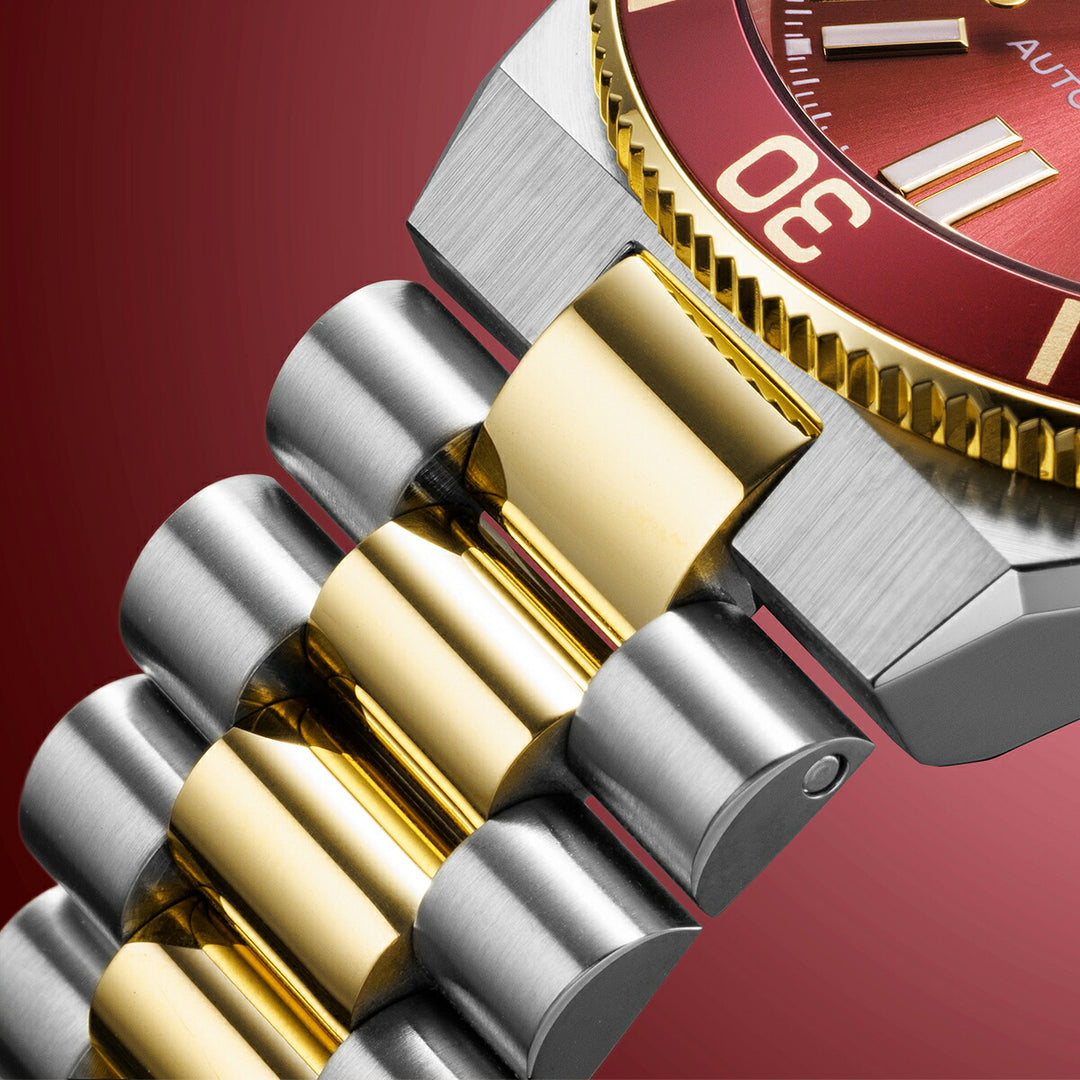 シチズンコレクション TSUYOSA ツヨサ スポーティスタイル Shore 海岸 NJ0234-58X メンズ メカニカル 機械式 自動巻き 3針 日付 レッド コンビ