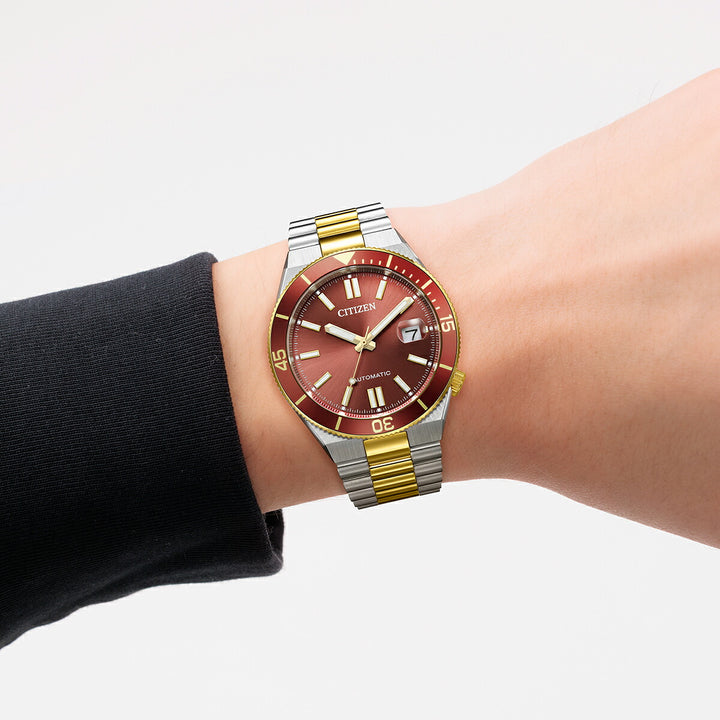 シチズンコレクション TSUYOSA ツヨサ スポーティスタイル Shore 海岸 NJ0234-58X メンズ メカニカル 機械式 自動巻き 3針 日付 レッド コンビ