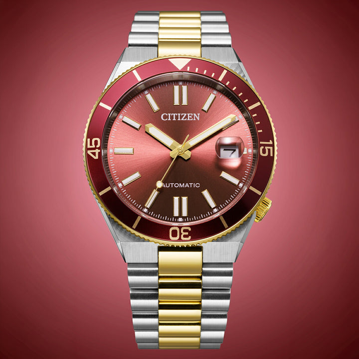 シチズンコレクション TSUYOSA ツヨサ スポーティスタイル Shore 海岸 NJ0234-58X メンズ メカニカル 機械式 自動巻き 3針 日付 レッド コンビ