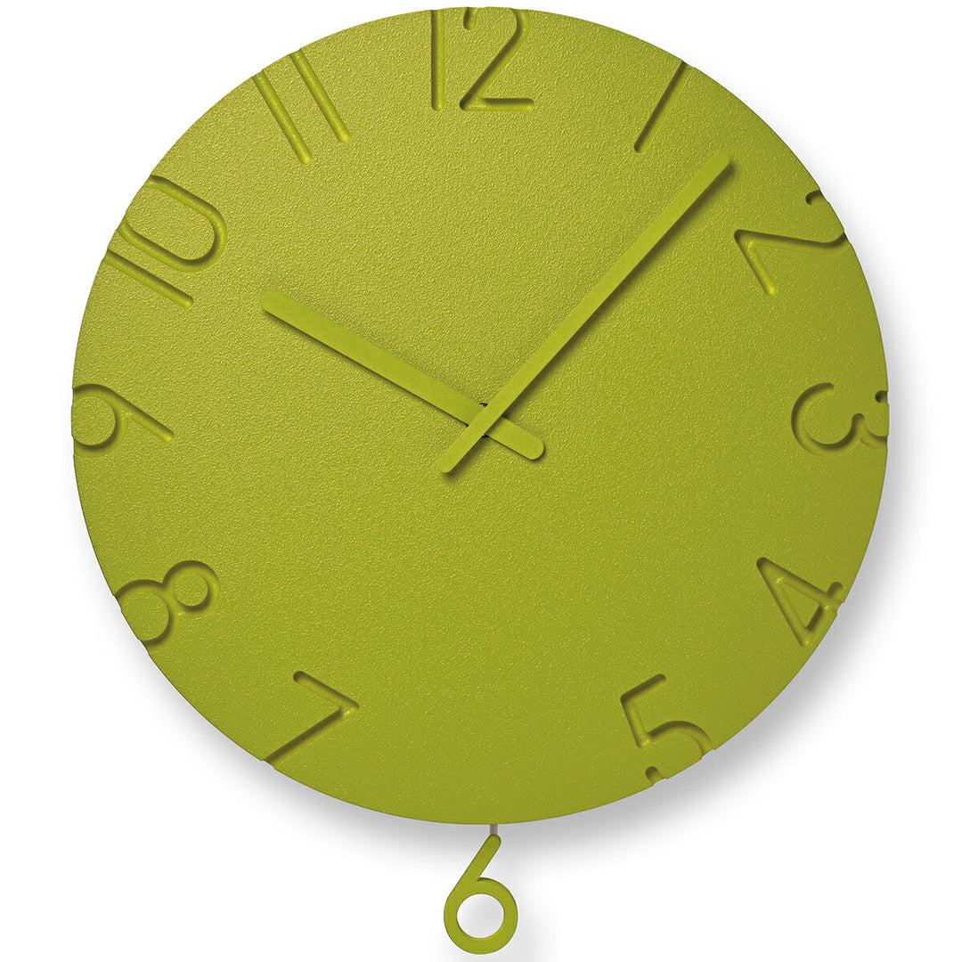 タカタレムノス 掛け時計 デザインオブジェクト カーヴド スウィング カラード 振り子時計 クオーツ 電池式 グリーン 寺田尚樹 NTL24-17GN