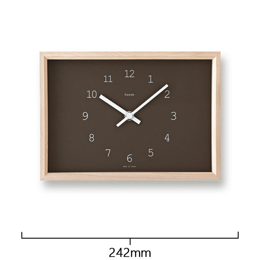 タカタレムノス 掛け時計 カーサ カエデ クオーツ 電池式 掛置兼用 長方形 ブラウン ハードメープル 奈良 雄一 NY14-02BW