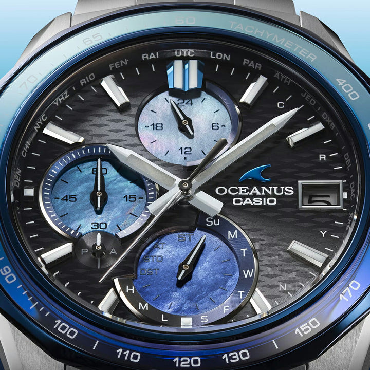 オシアナス マンタ Indigo Ocean 阿波藍 限定モデル OCW-S7000AP-1AJF メンズ 電波ソーラー Bluetooth クロノグラフ 日本製
