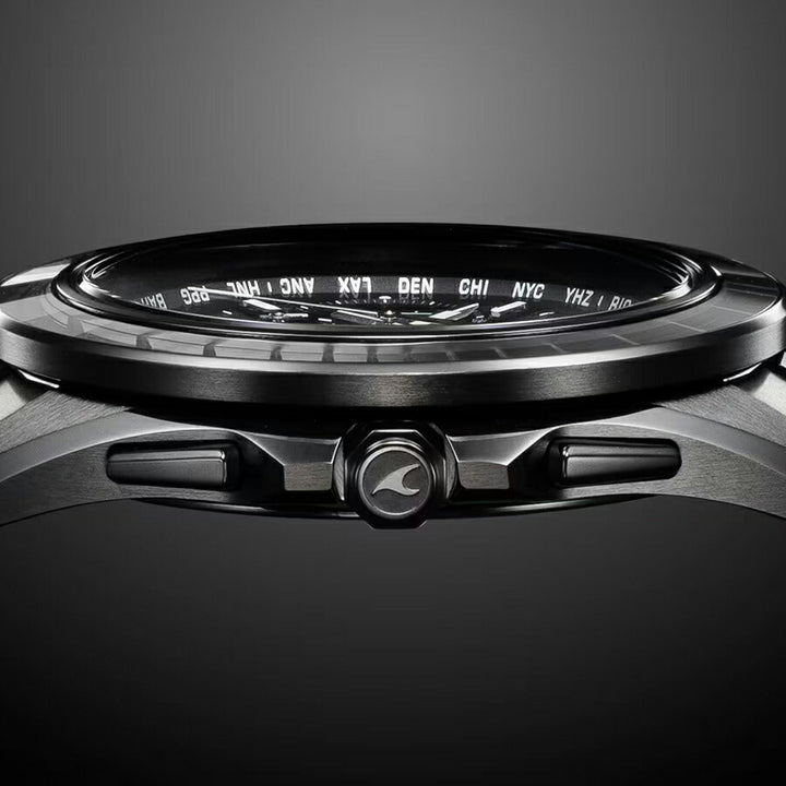オシアナス マンタ S7000 限定モデル 江戸切子ベゼル OCW-S7000CN-1AJF メンズ 電波ソーラー Bluetooth クロノグラフ チタン オールブラック 日本製