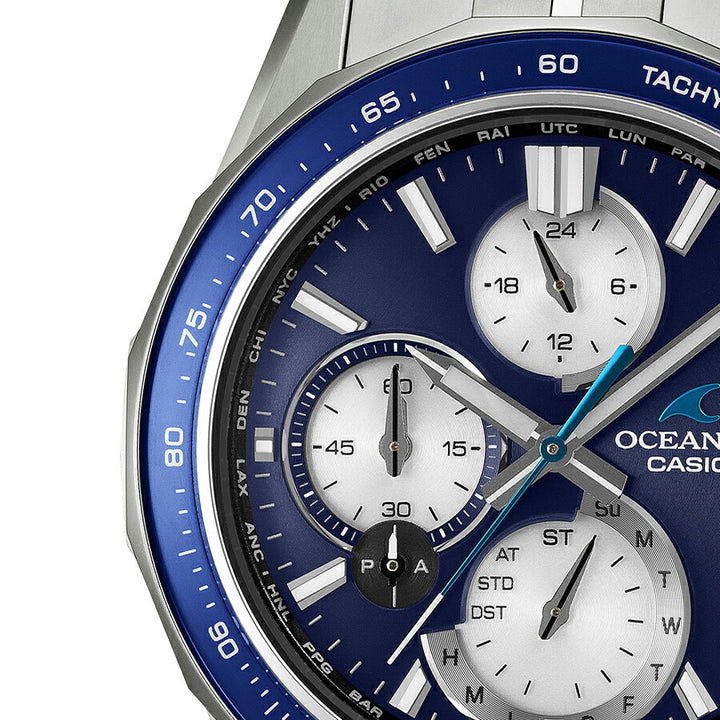 オシアナス マンタ S7000 ブルー OCW-S7000F-2AJF メンズ 電波ソーラー Bluetooth クロノグラフ チタン 日本製