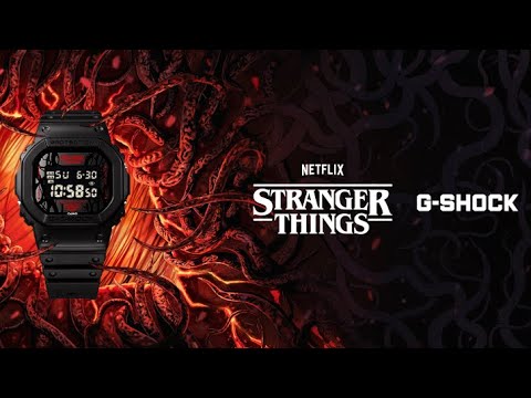 G-SHOCK ストレンジャー・シングス 未知の世界 コラボレーションモデル DW-5600STT-1JR メンズ 電池式 デジタル スクエア 樹脂バンド 反転液晶
