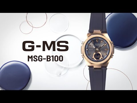 BABY-G G-MS ジーミズ MSG-B100G-2AJF レディース 腕時計 ソーラー Bluetooth アナデジ ネイビー 樹脂バンド 国内正規品 カシオ