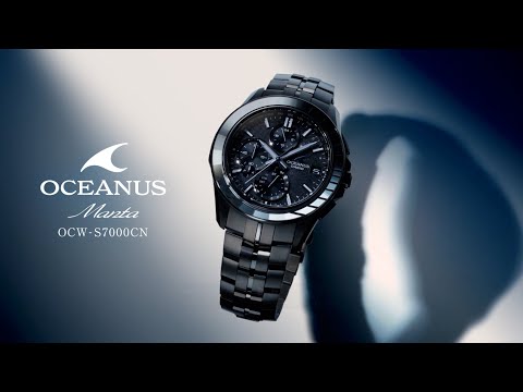 オシアナス マンタ S7000 限定モデル 江戸切子ベゼル OCW-S7000CN-1AJF メンズ 電波ソーラー Bluetooth クロノグラフ チタン オールブラック 日本製