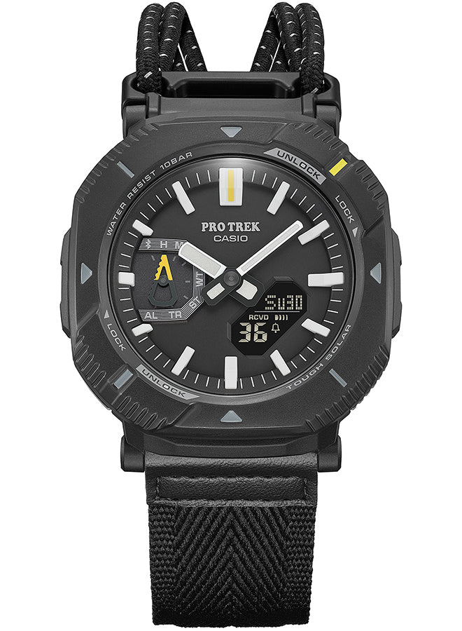 プロトレック ハイカーライン ブラック PRJ-B001B-1JF メンズ ソーラー Bluetooth アナデジ バンジーコードバンド