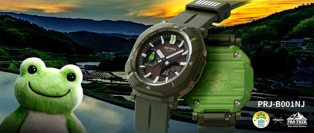 プロトレック 日本自然保護協会 かえるのピクルス コラボレーションモデル PRJ-B001NJ-3JR メンズ ソーラー Bluetooth アナデジ 樹脂バンド