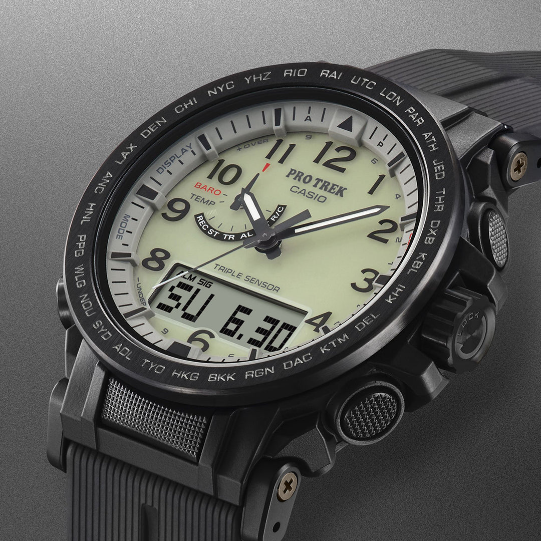 プロトレック クライマーライン PRW-51シリーズ 全面蓄光ダイヤル PRW-51LD-1JF メンズ 電波ソーラー アナデジ 樹脂バンド