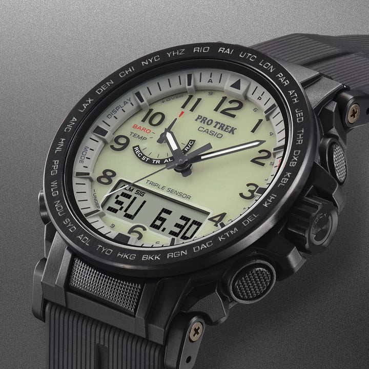 プロトレック クライマーライン PRW-51シリーズ 全面蓄光ダイヤル PRW-51LD-1JF メンズ 電波ソーラー アナデジ 樹脂バンド