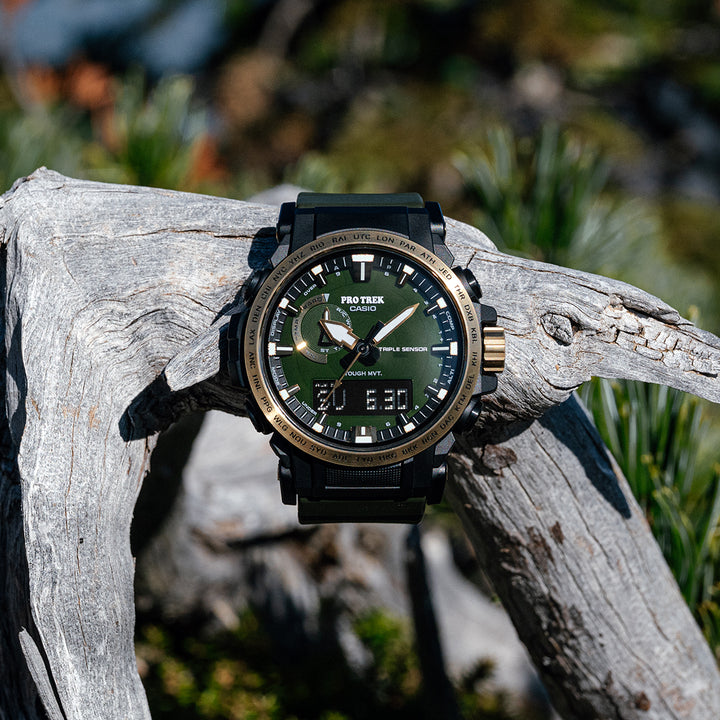 プロトレック 30周年記念モデル 木漏れ日 PRW-61ANS-3JR メンズ 電波ソーラー アナデジ ウレタンバンド グリーン