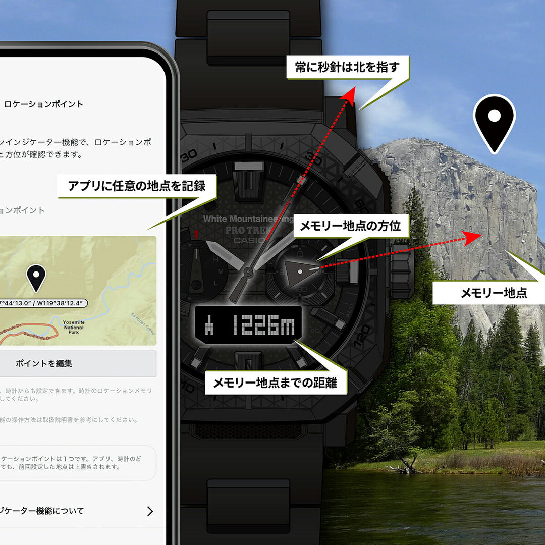 プロトレック White Mountaineering コラボレーションモデル PRW-B1000WM-1JR メンズ 電波ソーラー Bluetooth アナデジ ブラック