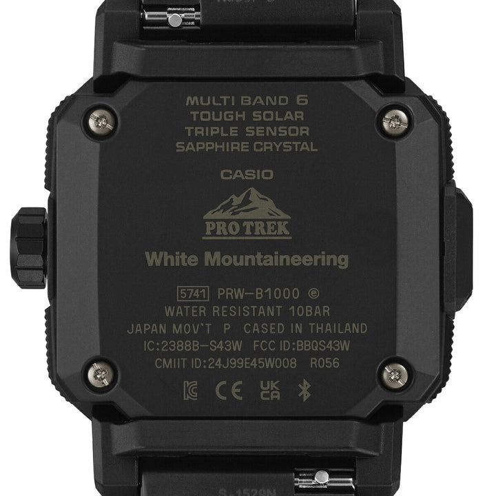 プロトレック White Mountaineering コラボレーションモデル PRW-B1000WM-1JR メンズ 電波ソーラー Bluetooth アナデジ ブラック