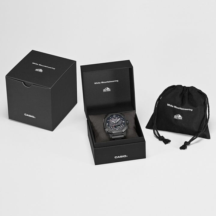 プロトレック White Mountaineering コラボレーションモデル PRW-B1000WM-1JR メンズ 電波ソーラー Bluetooth アナデジ ブラック